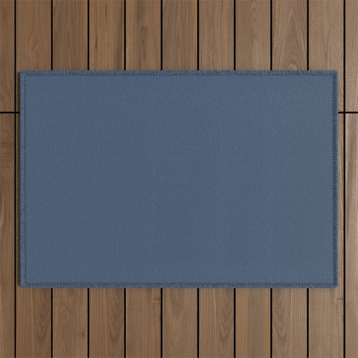 Stone Blue Solid Color Outdoor Rug Gallery Image 1