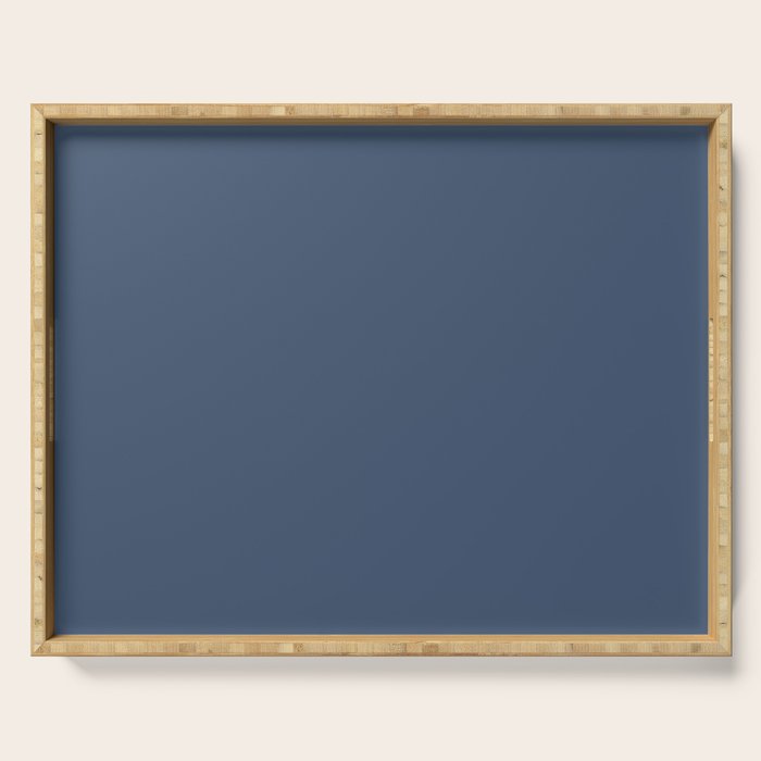 Stone Blue Solid Color Serving Tray Gallery Image 1