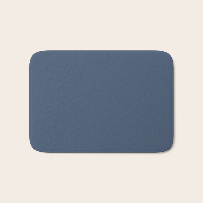Stone Blue Solid Color Bath Mat Gallery Image 1