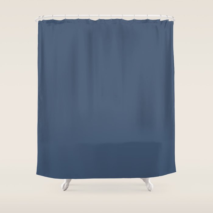 Stone Blue Solid Color Shower Curtain Gallery Image 1