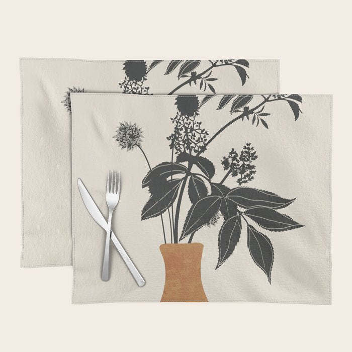 Minimal Abstract Art Vase Plant Placemat Gallery Image 1