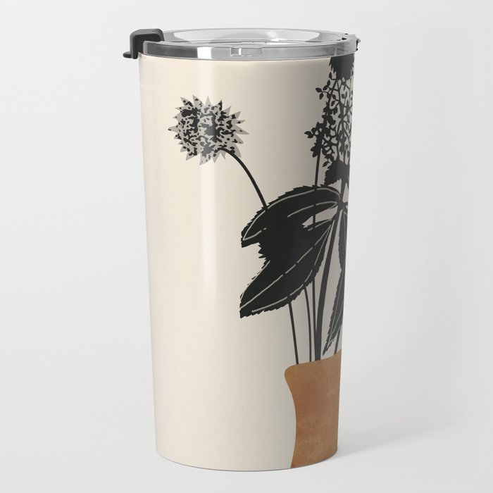 Minimal Abstract Art Vase Plant Travel Mug Gallery Image 3