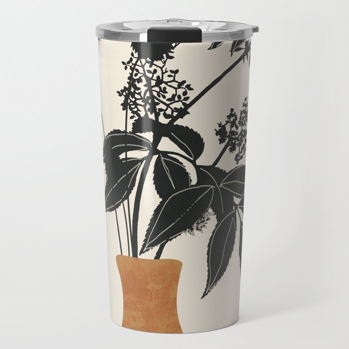 Minimal Abstract Art Vase Plant Travel Mug Gallery Image 1