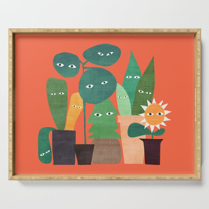 The plants are watching (paranoidos maximucho) Serving Tray Gallery Image 1