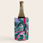 Houseplant collection Still Life on Blue Painting with Stromanthe Triostar, Pilea, and Snake Plant and Lion Vase Wine Chiller Gallery Image 2