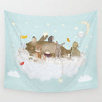 with the clouds Wall Tapestry Gallery Image 4