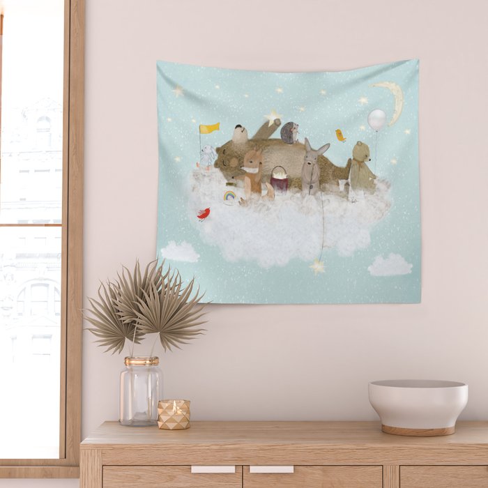 with the clouds Wall Tapestry Gallery Image 2