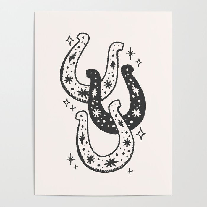 Horseshoes Black Poster Gallery Image 4