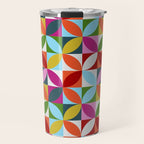Colorful Retro Pattern Travel Mug Gallery Image 1