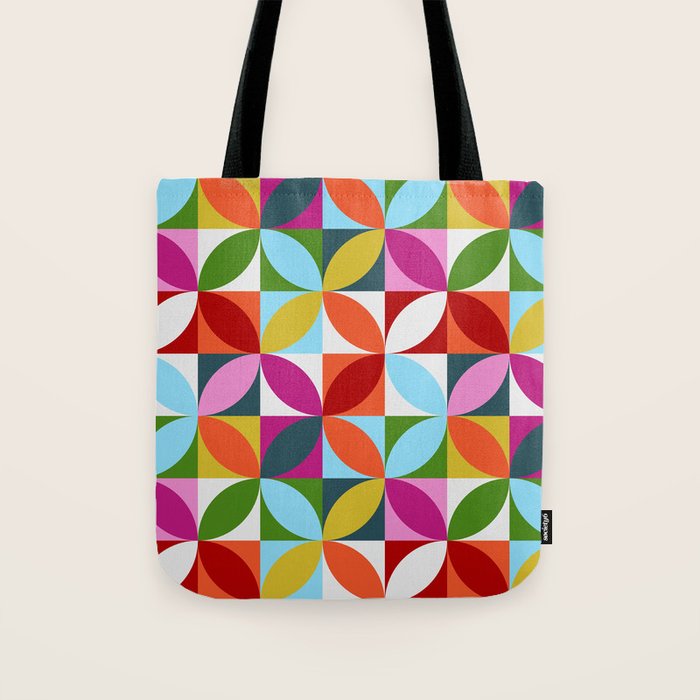 Colorful Retro Pattern Tote Bag Gallery Image 1