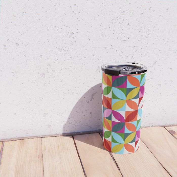 Colorful Retro Pattern Travel Mug Gallery Image 4