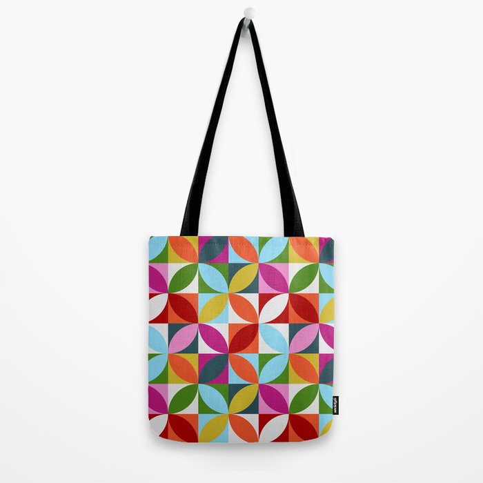 Colorful Retro Pattern Tote Bag Gallery Image 2