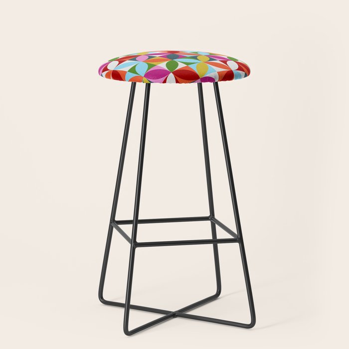 Colorful Retro Pattern Stool Gallery Image 1