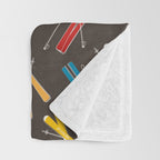 Ski Fun: Vintage Style  Throw Blanket Gallery Image 3