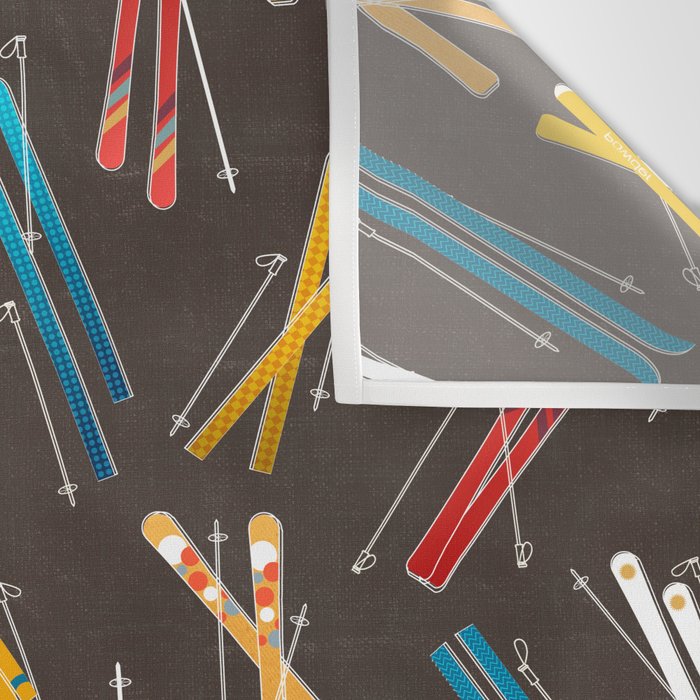 Ski Fun: Vintage Style  Wall Tapestry Gallery Image 3