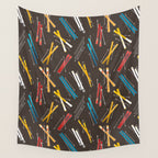 Ski Fun: Vintage Style  Wall Tapestry Gallery Image 4