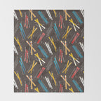 Ski Fun: Vintage Style  Throw Blanket Gallery Image 2