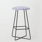 Squiggle Maze Minimalist Abstract Pattern in Light Pastel Periwinkle Purple Stool Gallery Image 1