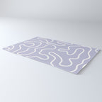 Squiggle Maze Minimalist Abstract Pattern in Light Pastel Periwinkle Purple Rug Gallery Image 3