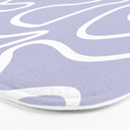 Squiggle Maze Minimalist Abstract Pattern in Light Pastel Periwinkle Purple Bath Mat Gallery Image 3