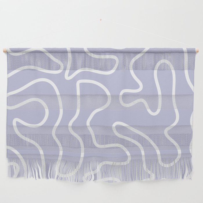 Squiggle Maze Minimalist Abstract Pattern in Light Pastel Periwinkle Purple Wall Hanging Gallery Image 1
