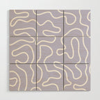 Squiggle Maze Minimalist Abstract Pattern in Light Pastel Periwinkle Purple Wood Wall Art Gallery Image 1