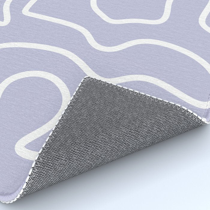 Squiggle Maze Minimalist Abstract Pattern in Light Pastel Periwinkle Purple Rug Gallery Image 4