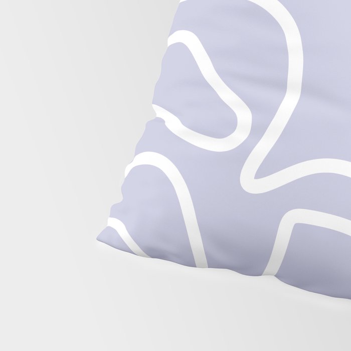 Squiggle Maze Minimalist Abstract Pattern in Light Pastel Periwinkle Purple Pillow Sham Gallery Image 4