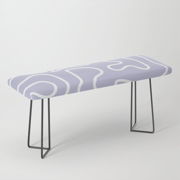 Squiggle Maze Minimalist Abstract Pattern in Light Pastel Periwinkle Purple Bench Gallery Image 1