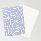 Squiggle Maze Minimalist Abstract Pattern in Light Pastel Periwinkle Purple Stationery Card Gallery Image 2