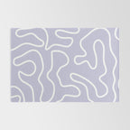 Squiggle Maze Minimalist Abstract Pattern in Light Pastel Periwinkle Purple Rug Gallery Image 2