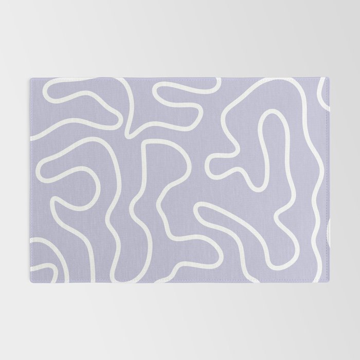 Squiggle Maze Minimalist Abstract Pattern in Light Pastel Periwinkle Purple Rug Gallery Image 2