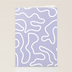 Squiggle Maze Minimalist Abstract Pattern in Light Pastel Periwinkle Purple Stationery Card Gallery Image 2