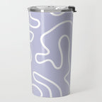 Squiggle Maze Minimalist Abstract Pattern in Light Pastel Periwinkle Purple Travel Mug Gallery Image 2