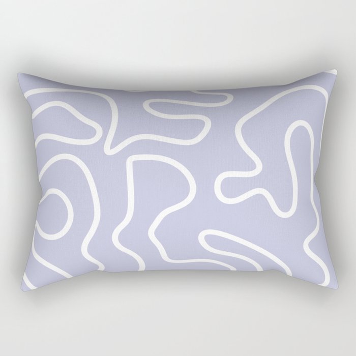 Squiggle Maze Minimalist Abstract Pattern in Light Pastel Periwinkle Purple Rectangular Pillow Gallery Image 1