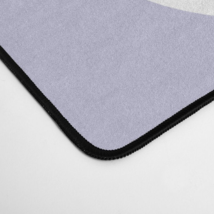 Squiggle Maze Minimalist Abstract Pattern in Light Pastel Periwinkle Purple Desk Mat Gallery Image 4