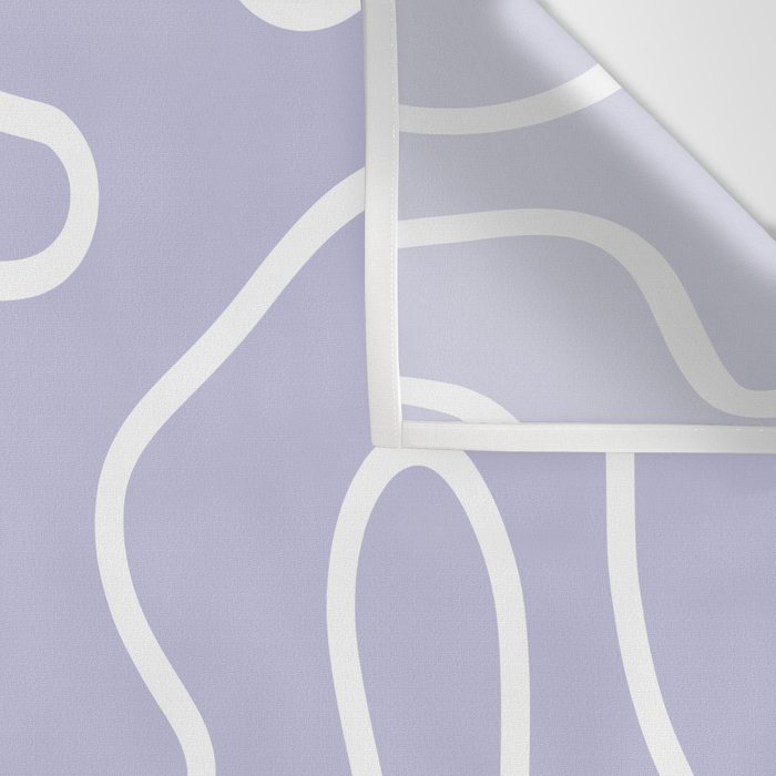 Squiggle Maze Minimalist Abstract Pattern in Light Pastel Periwinkle Purple Wall Tapestry Gallery Image 3