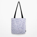 Squiggle Maze Minimalist Abstract Pattern in Light Pastel Periwinkle Purple Tote Bag Gallery Image 2