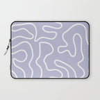 Squiggle Maze Minimalist Abstract Pattern in Light Pastel Periwinkle Purple Laptop Sleeve Gallery Image 1