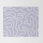Squiggle Maze Minimalist Abstract Pattern in Light Pastel Periwinkle Purple Throw Blanket Gallery Image 2