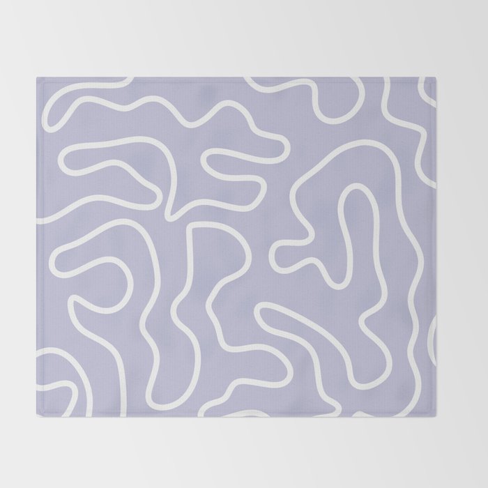 Squiggle Maze Minimalist Abstract Pattern in Light Pastel Periwinkle Purple Throw Blanket Gallery Image 2