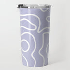 Squiggle Maze Minimalist Abstract Pattern in Light Pastel Periwinkle Purple Travel Mug Gallery Image 3