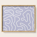Squiggle Maze Minimalist Abstract Pattern in Light Pastel Periwinkle Purple Serving Tray Gallery Image 1