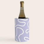 Squiggle Maze Minimalist Abstract Pattern in Light Pastel Periwinkle Purple Wine Chiller Gallery Image 1