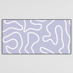 Squiggle Maze Minimalist Abstract Pattern in Light Pastel Periwinkle Purple Desk Mat Gallery Image 3