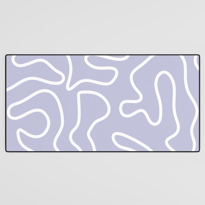 Squiggle Maze Minimalist Abstract Pattern in Light Pastel Periwinkle Purple Desk Mat Gallery Image 3