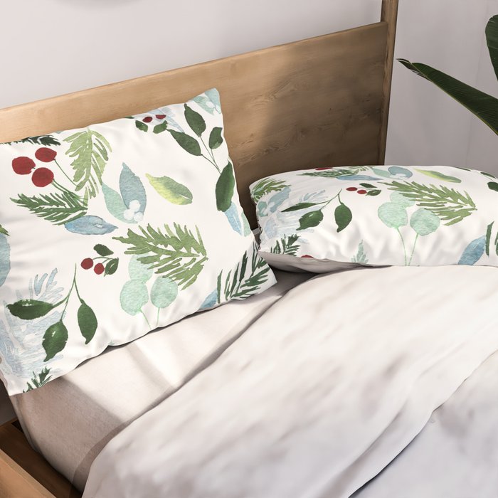 Blue Christmas Pillow Sham Gallery Image 2