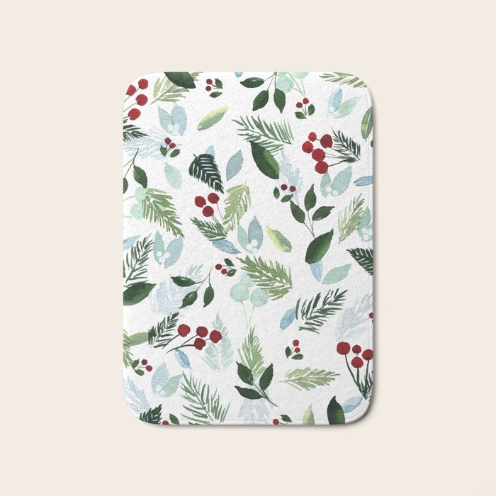 Blue Christmas Bath Mat Gallery Image 1