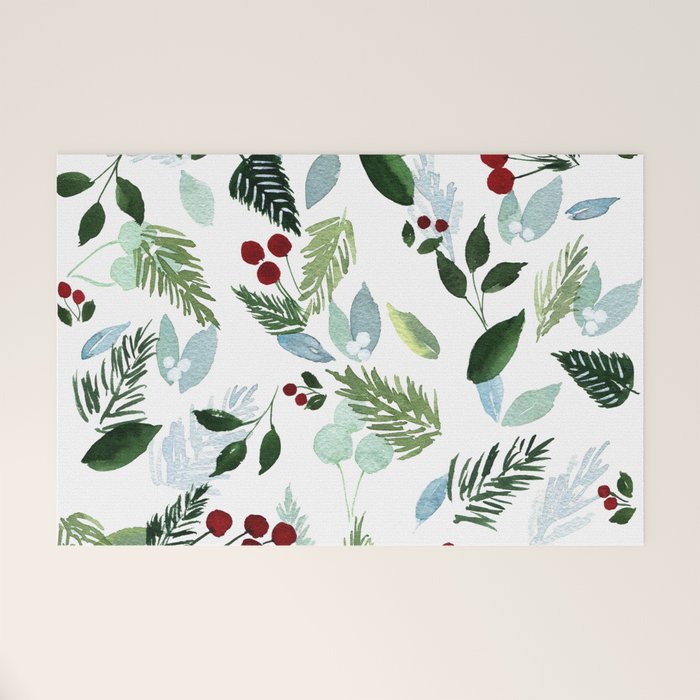 Blue Christmas Welcome Mat Gallery Image 1