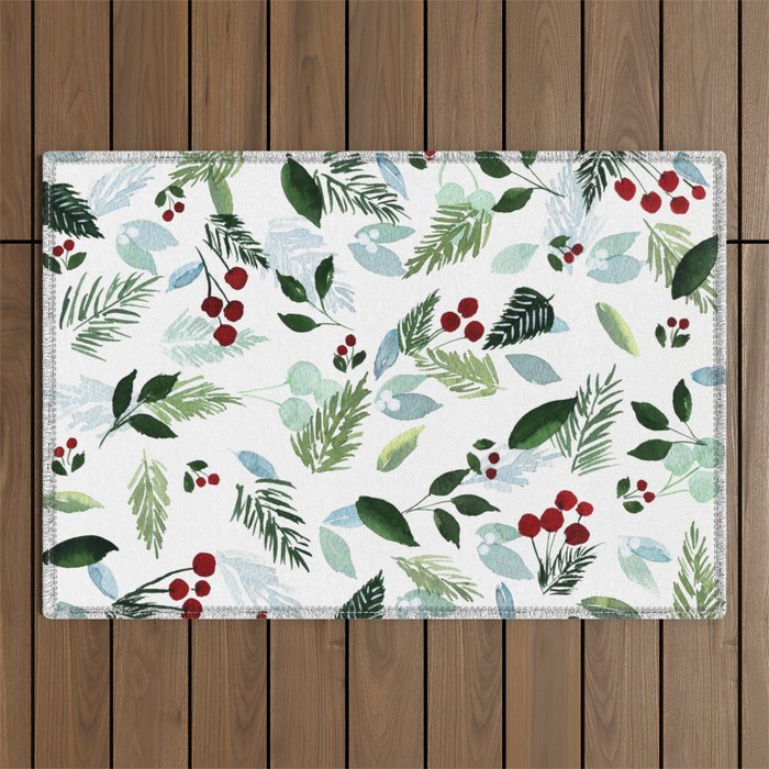 Blue Christmas Outdoor Rug Gallery Image 1